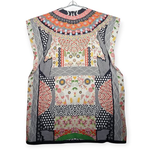 Miss Lavish London Caftan Maxi Dress Free Size Multicolor Patchwork Print NWT - Picture 2 of 5